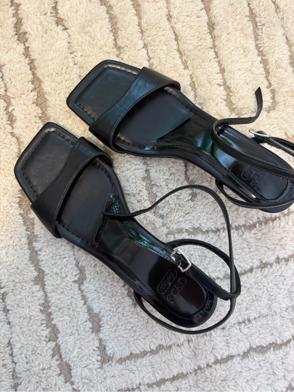 ASOS Black Strappy Kitten Heel Sandals - Picture 2 of 3